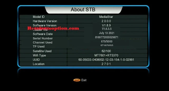 Gx6605s 5815 V4.1 Mediastar Menu New Software